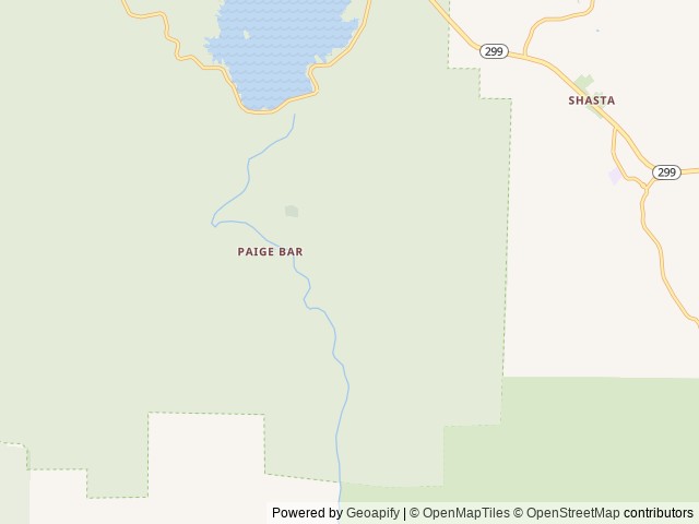 Map of Horse Camp Primitive Campground location at Whiskeytown, CA, United States