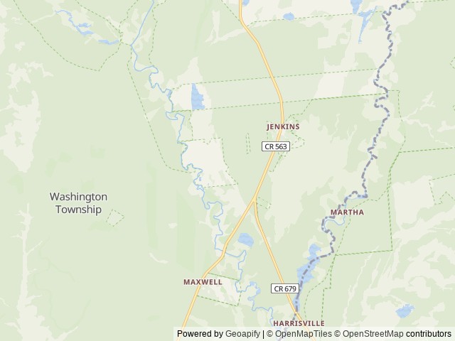 Map of Wading Pines Camping Resort location at Washington Township, NJ, United States