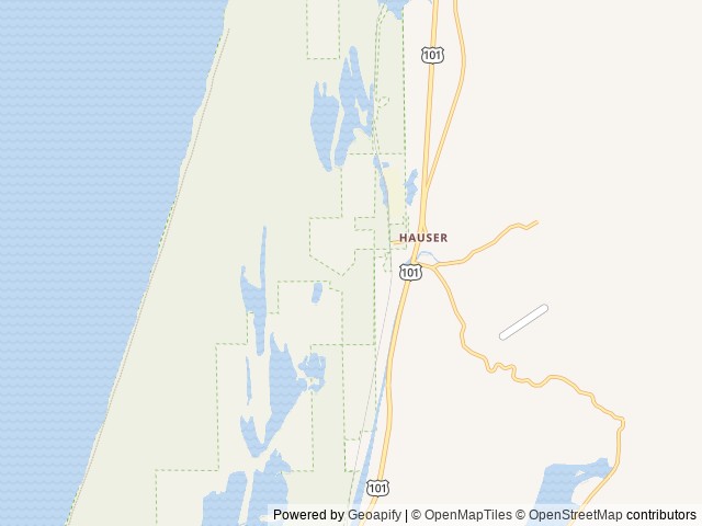 Map of Hauser Sand Camping location at Reedsport, OR, United States