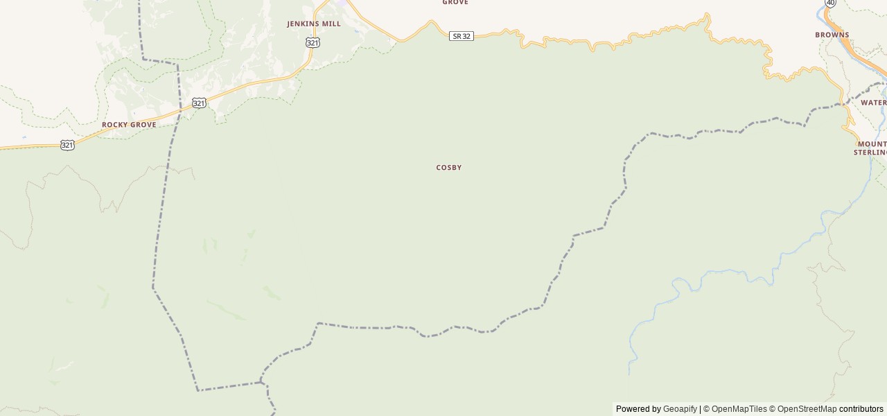 Map of Cosby Campground location at Cosby, TN, United States