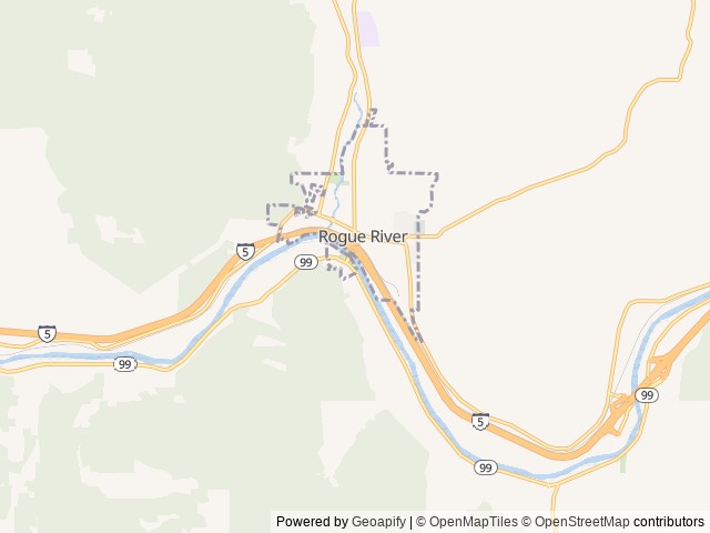 Map of Bridgeview RV Resort location at Grants Pass, OR, United States