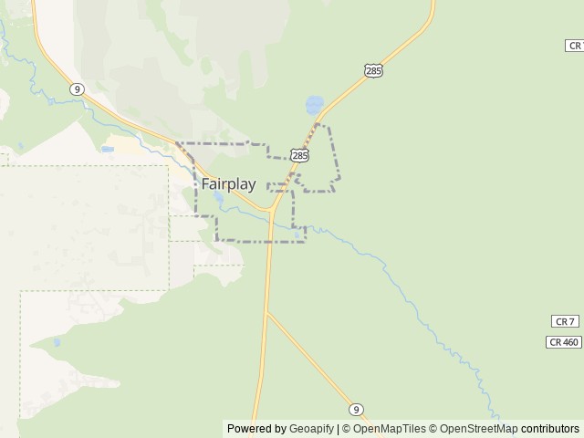 Map of Middlefork RV Park location at Fairplay, CO, United States