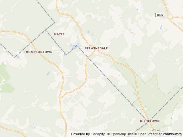 Map of Teddybear Campground location at Irvona, PA, United States