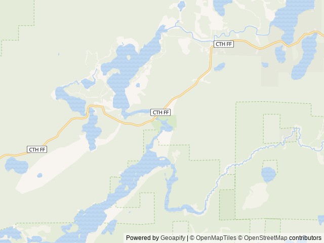 Map of Lake of The Falls County Park location at Mercer, WI, United States