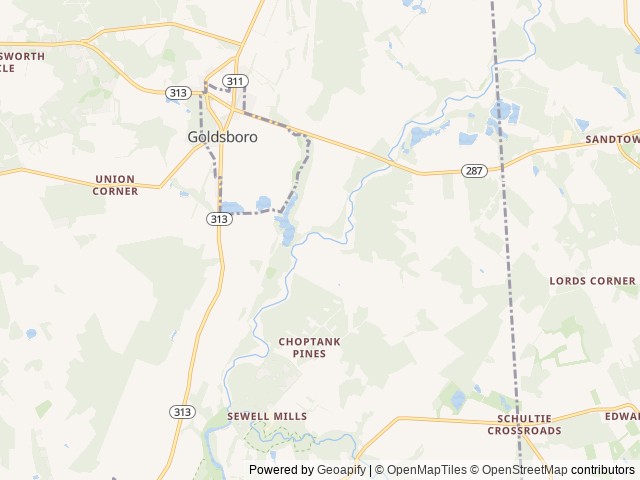 Map of Holiday Park location at Greensboro, MD, United States