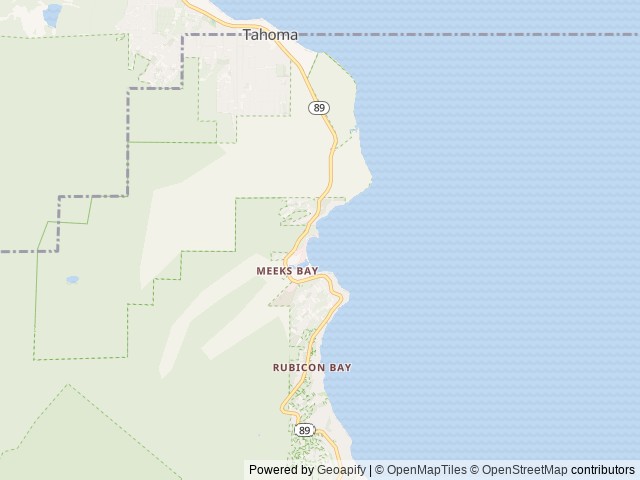 Map of Meeks Bay Resort location at Tahoma, CA, United States
