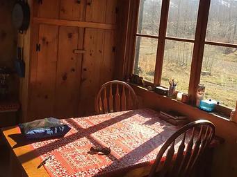Dining table with view outside window