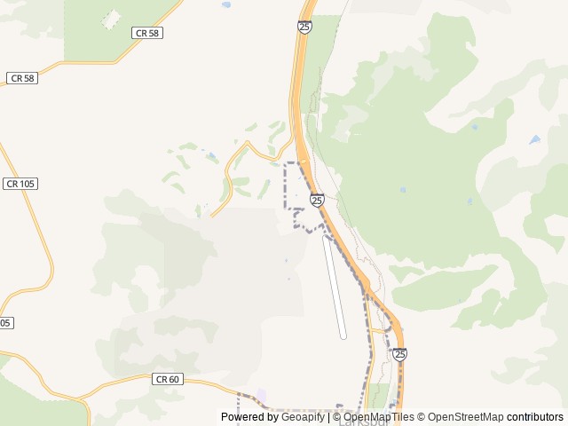 Map of Jellystone Campground location at Larkspur, CO, United States