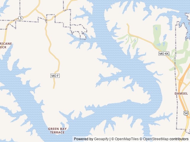 Map of Papa Chubby's Lakeside Resort location at Sunrise Beach, MO, United States