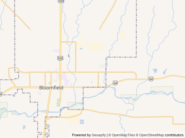 Map of Moores RV Park location at Bloomfield, NM, United States
