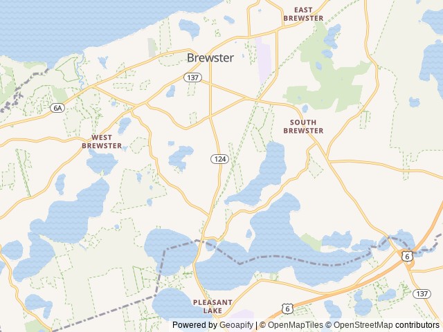 Map of Sweetwater Forest location at Brewster, MA, United States