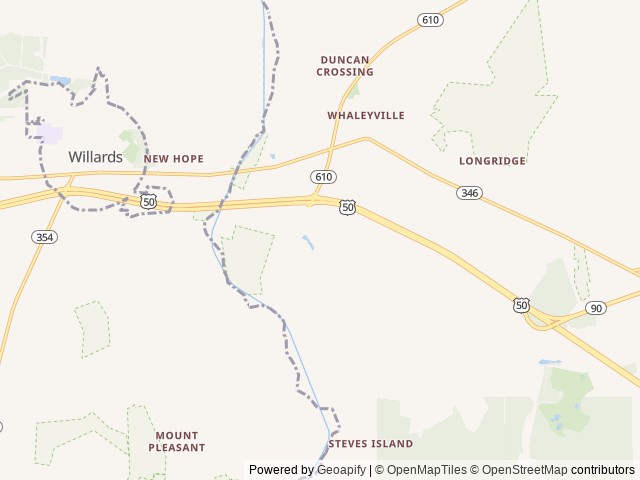 Map of Sun Outdoors Ocean City Gateway location at Whaleyville, MD, United States