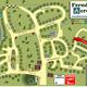 Schematic campground map showing site layout, roads, pool and facilities — useful overview/orientation image for the property; from the Campground Map page.