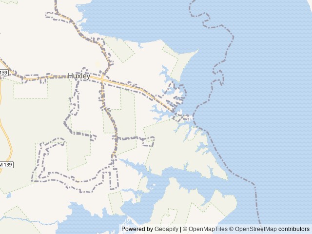 Map of Huxley Bay ​Marina RV Park & Hotel location at Shelbyville, TX, United States