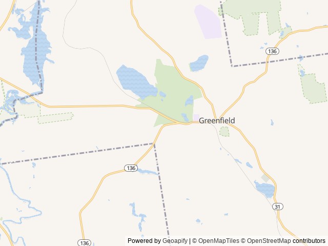 Map of Greenfield State Park Campground location at Greenfield, NH, United States