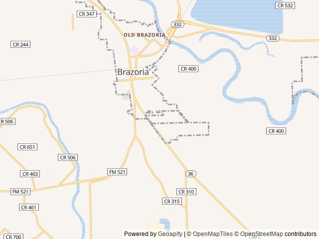 Map of Brazoria Lakes RV Resort location at Brazoria, TX, United States