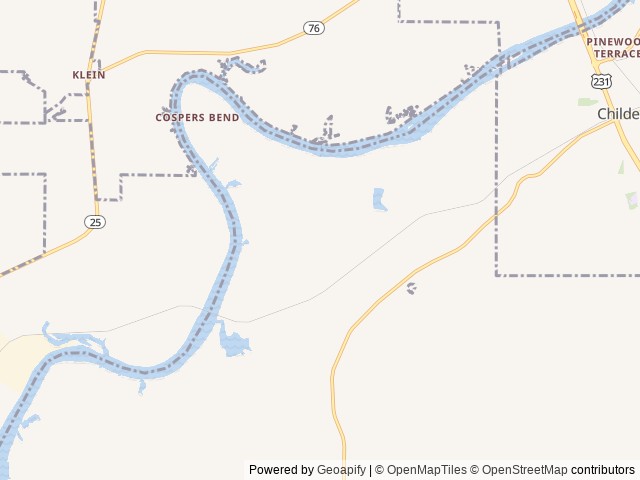 Map of Postcard Cabins Talladega Valley location at Childersburg, AL, United States
