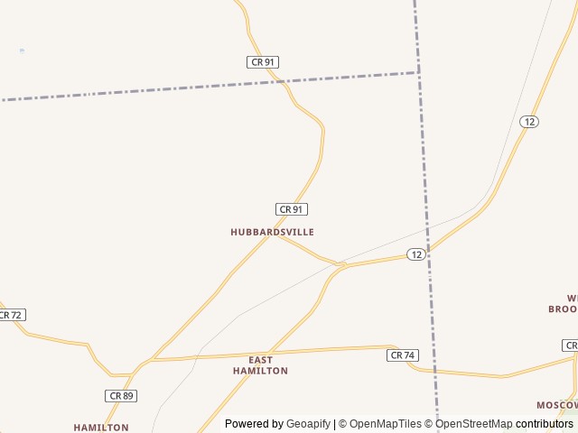 Map of Brook View RV Park and Campground location at Hubbardsville, NY, United States