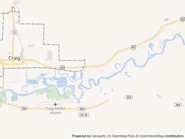 Map of TunaTua RV Resort location at Craig, CO, United States