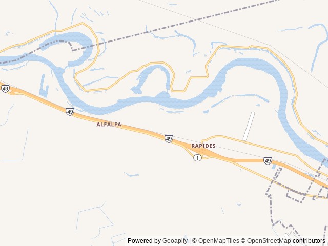 Map of River Cities RV Park location at Boyce, LA, United States