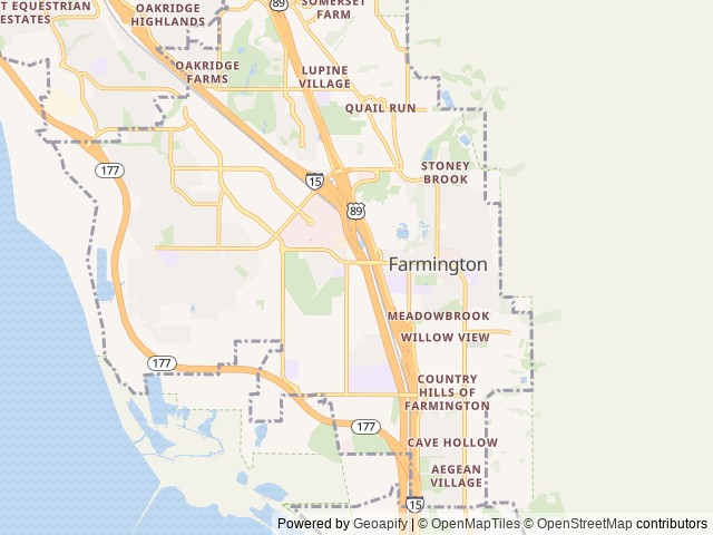 Map of Lagoon RV Park & Campground location at Farmington, UT, United States