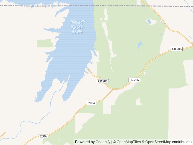 Map of Orland Buttes location at Orland, CA, United States