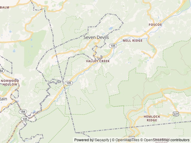 Map of Grandfather Mountain Campground & Cabins location at Banner Elk, NC, United States