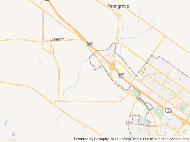 Map of San Francisco North Petaluma KOA location at Petaluma, CA, United States
