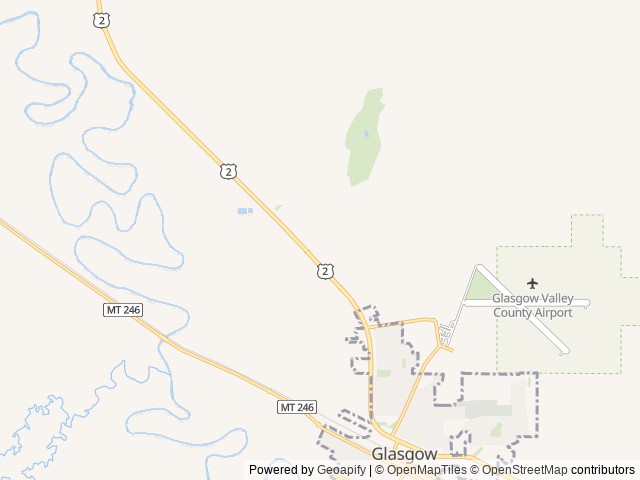 Map of The Park location at Glasgow, MT, United States