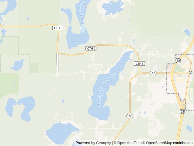 Map for little Gem of the North near Minong, WI
