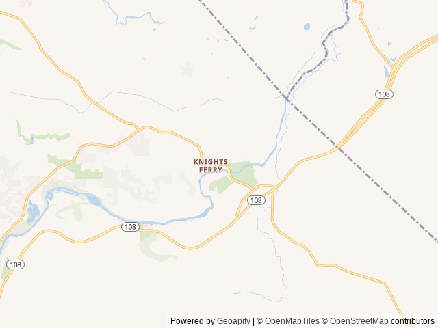 Map of Rivers Edge RV Park and Campground location at Knights Ferry, CA, United States