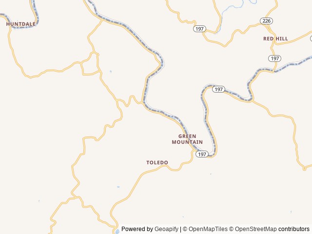 Map of Rusty's Roost Rentals location at Green Mountain, NC, United States