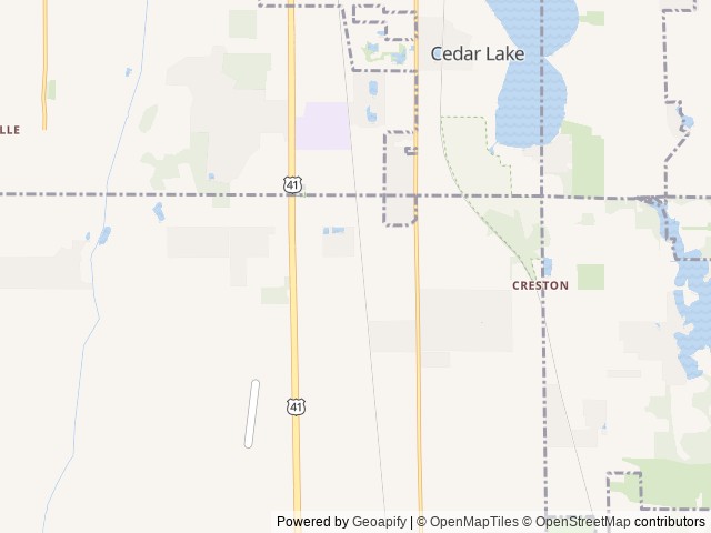 Map for Super Comfy Pet Friendly  2014 Thor Tuscany near Cedar Lake, IL