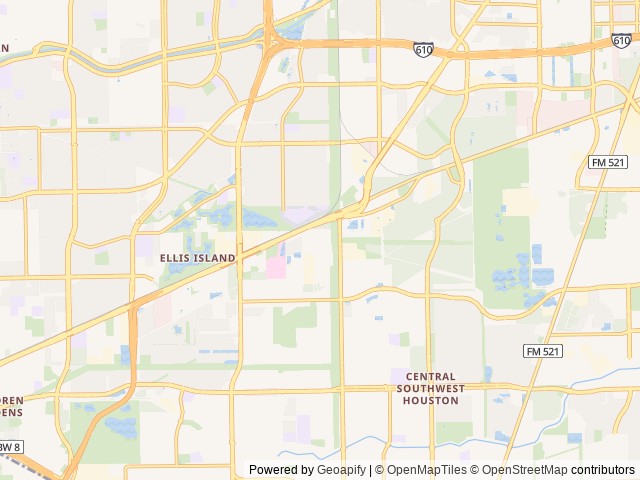 Map of Lakeview RV Resort location at Houston, TX, United States