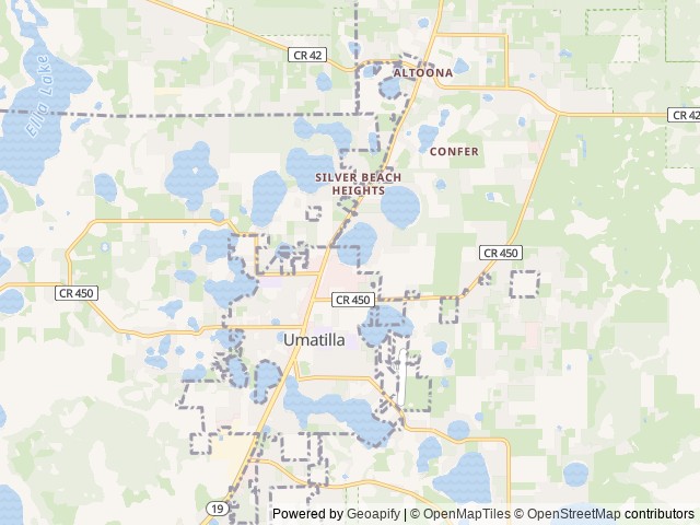 Map of Olde Mill Stream RV Resort location at Umatilla, FL, United States