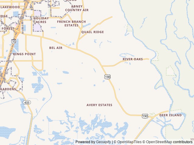 Map of Slidell KOA Journey location at Slidell, LA, United States