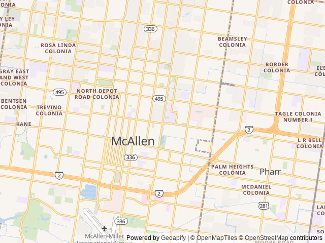 Map of Paradise Park location at Palmview, TX, United States