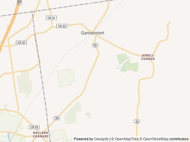 Map of Saratoga RV Park location at Gansevoort, NY, United States
