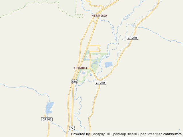Map for 2022 Coachman Leprechaun, "The Galloping Goose!" near Durango, CO