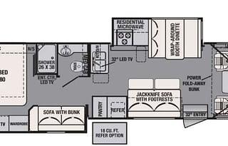 Family RV with a King Bed and Bunk Beds