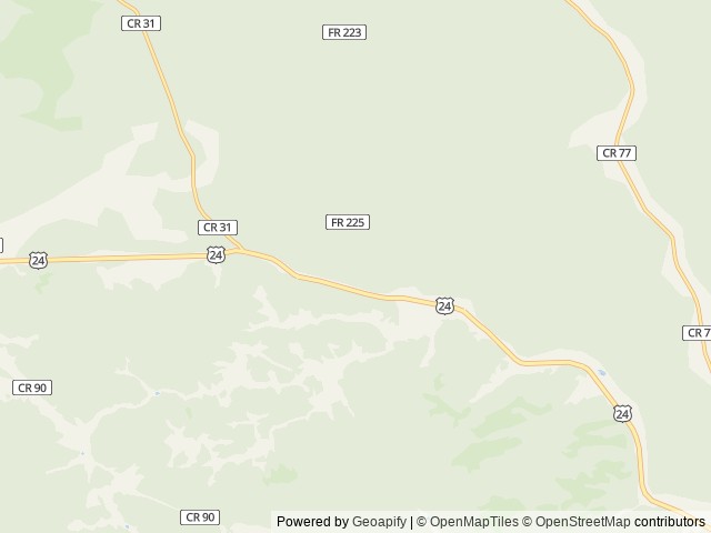 Map of Round Mountain location at Lake George, CO, United States