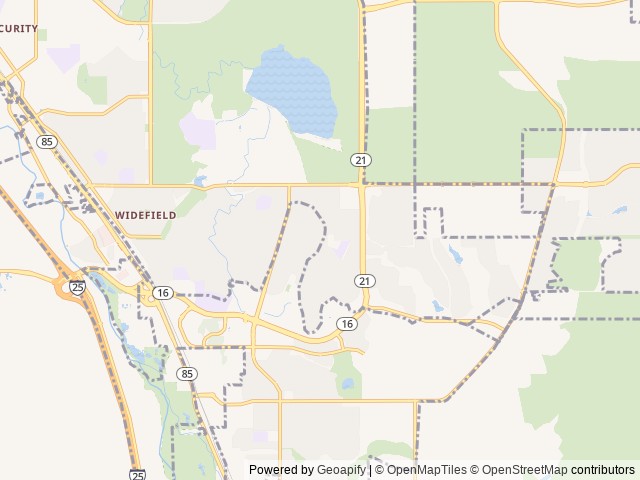 Map for camping with style near Fountain, CO