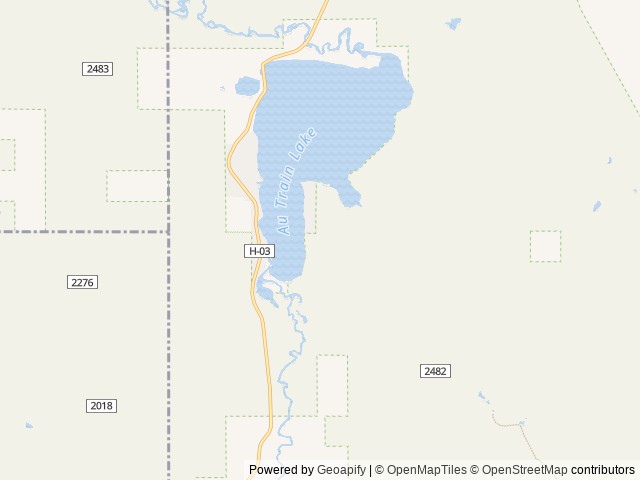 Map of Au Train Lake Campground location at Munising, MI, United States