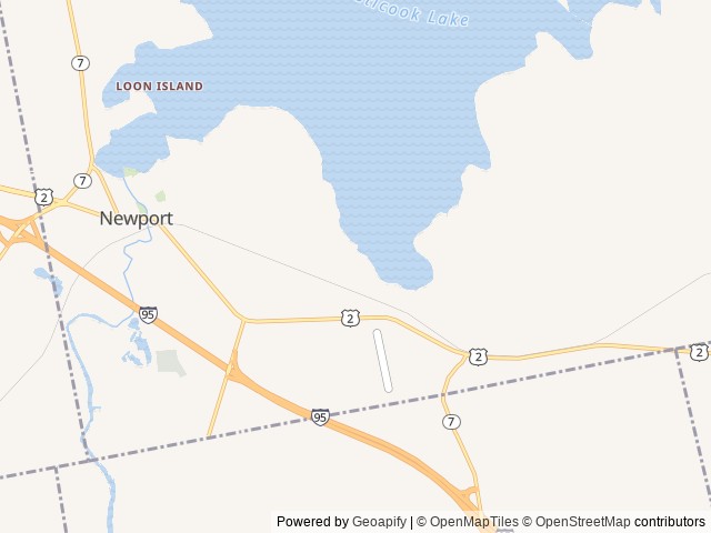 Map of Christies Campground and Cottages location at Newport, ME, United States
