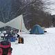 Winter camping fun at Willow Bay