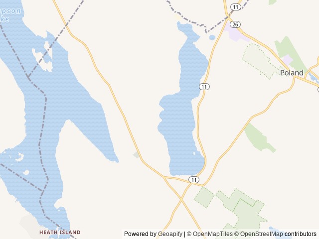 Map of Mac's Camping Area location at Poland, ME, United States