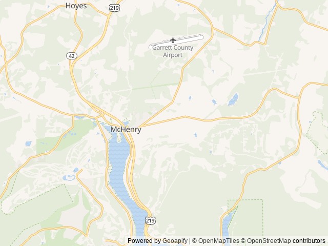 Map of Double G RV Park location at McHenry, MD, United States