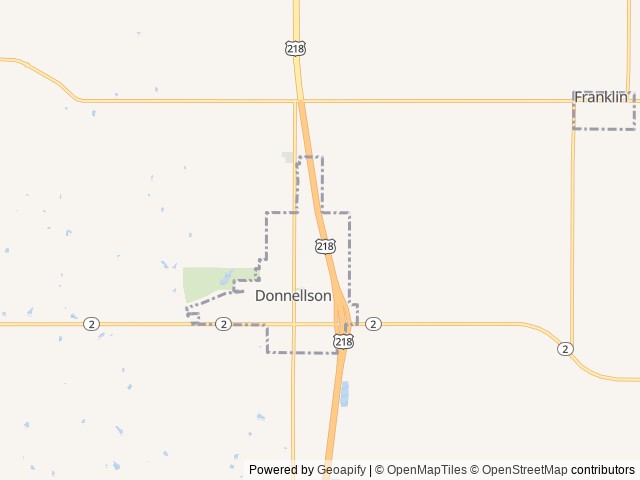 Map of Lee County Fair Grounds location at Donnellson, IA, United States