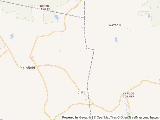 Map of Peppermint Park Camping Resort location at Plainfield, MA, United States