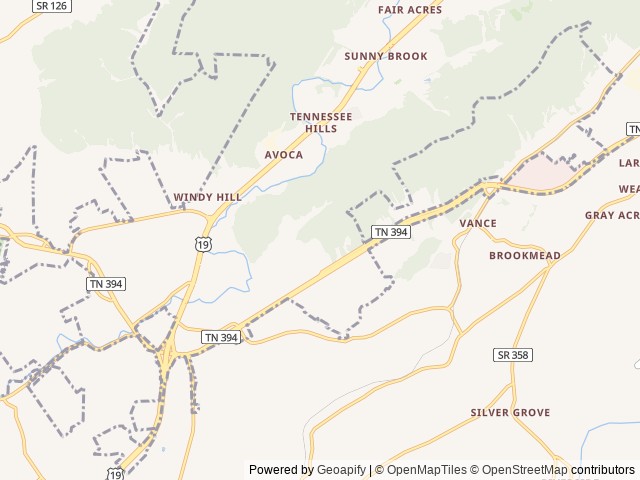 Map of Copperhead Ridge Glamping & RV Park location at Bristol, TN, United States